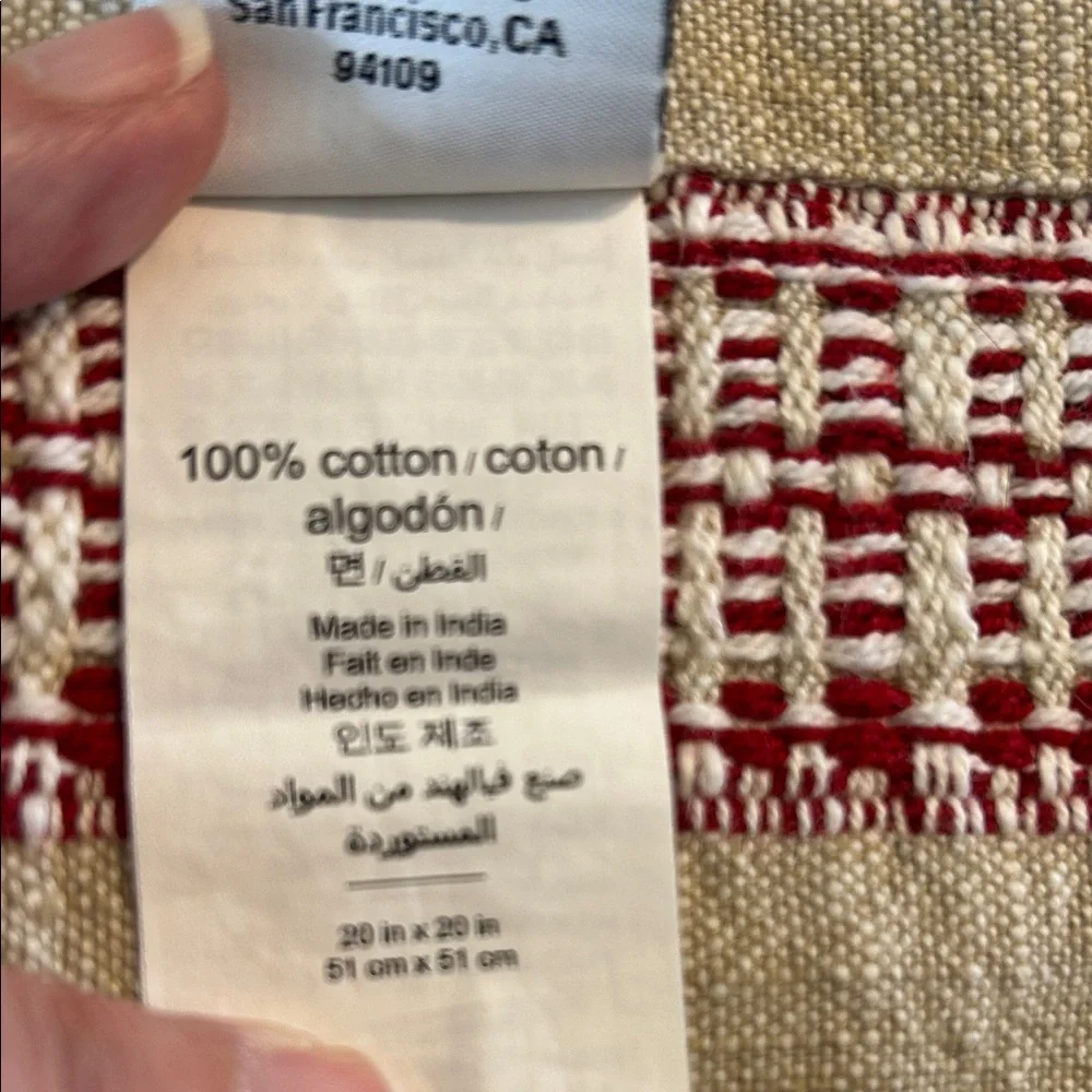 Williams Sonoma Linen with Red Detailing